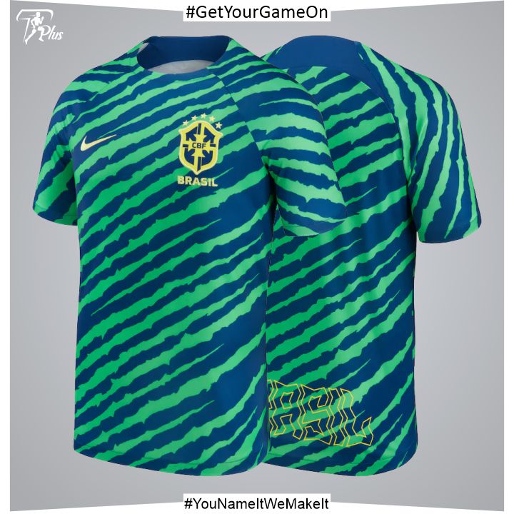 Customizable Brazil Anthem Shirt – Blue 2022-23