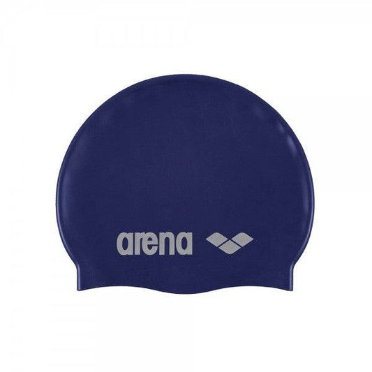 Arena Classic Silicone Swimming Cap-Denim & Silver - Valetica Sports