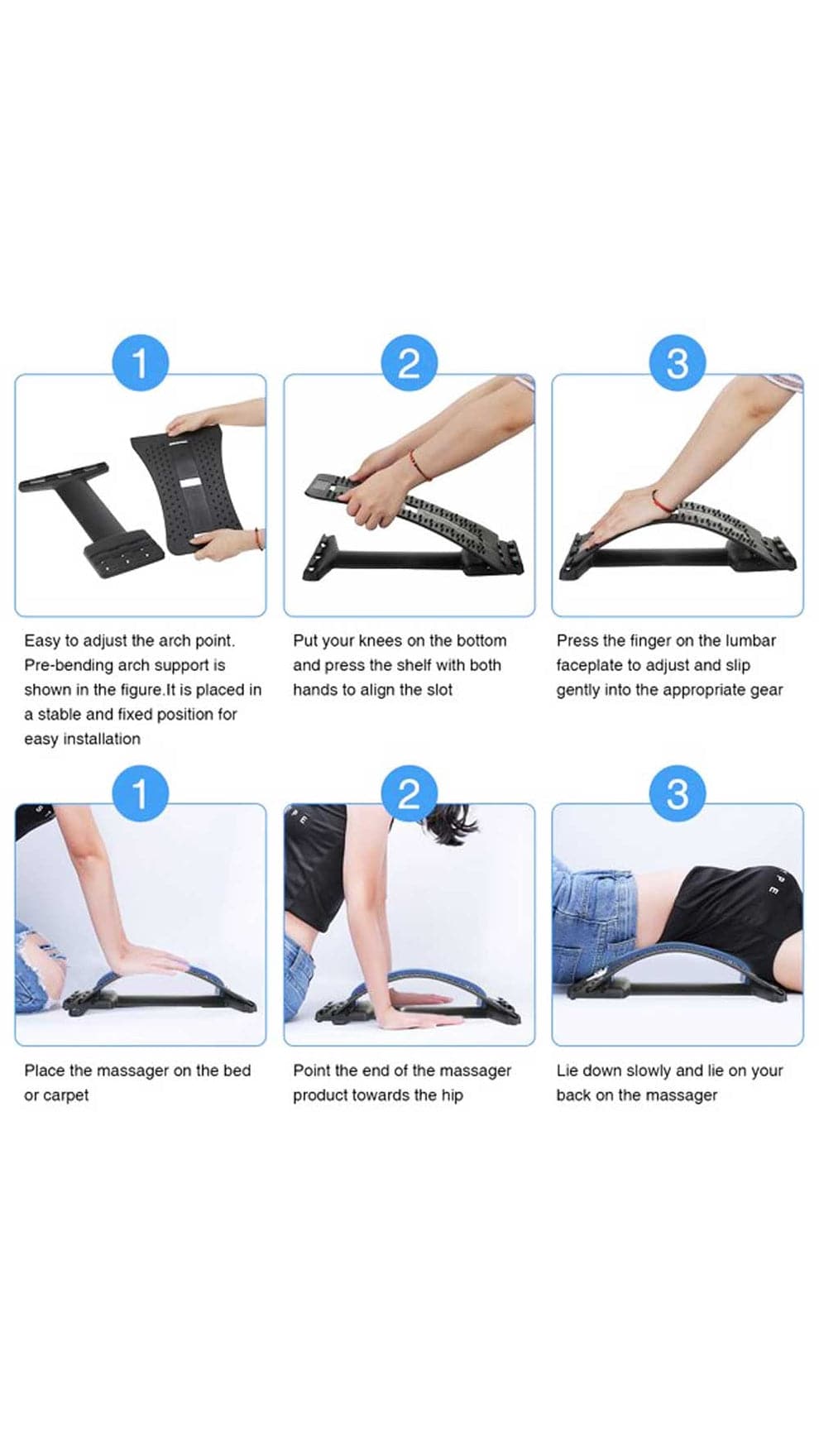 Back Support Lumber Back Pain Relief Stretching Device - Valetica Sports