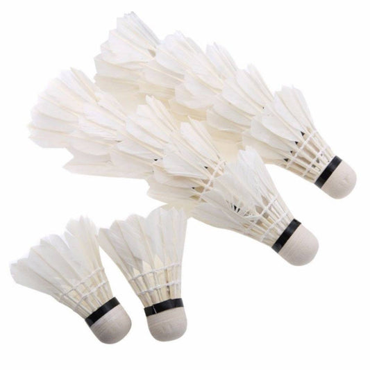 Badminton Shuttlecocks Feather - 12 Pcs - Valetica Sports