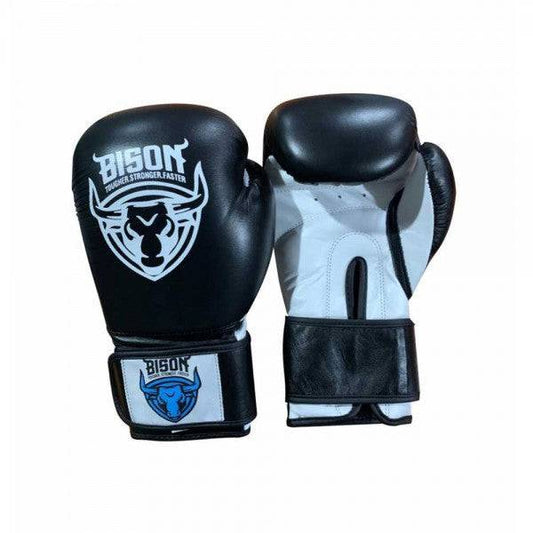 Bison Boxing Gloves - A/Leather (Black) - Valetica Sports