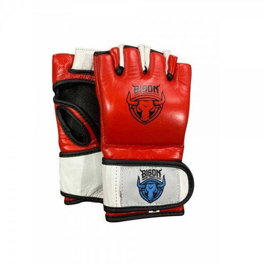 Bison MMA Gloves - A/Leather (Red) - Valetica Sports