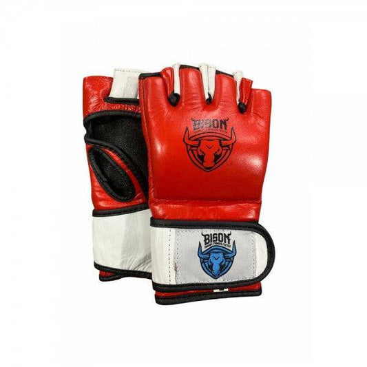 Bison MMA Gloves - Leather (Red) - Valetica Sports