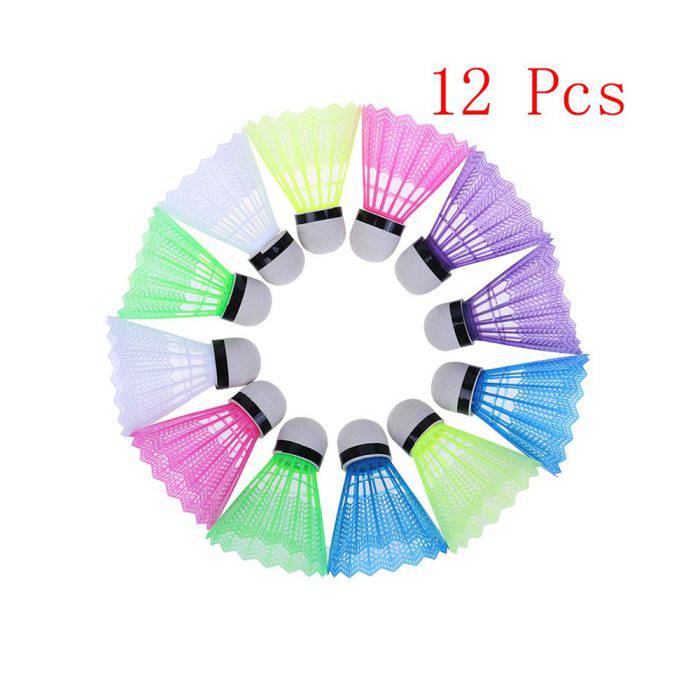 Colorful Plastic Badminton Shuttlecocks - 12 Pcs - Valetica Sports