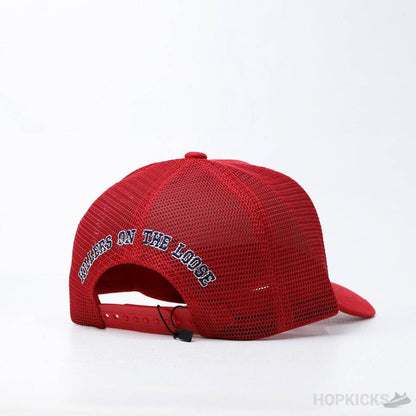 Embroidery Design Trucker Red Cap - Valetica Sports
