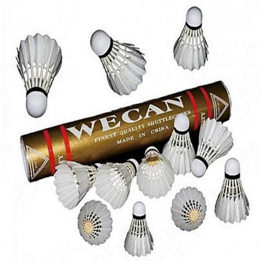 Gold Store WECAN Badminton Shuttlecock - Pack of 12 - Valetica Sports