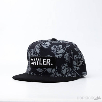 Snapback Floral Black Cap - Valetica Sports