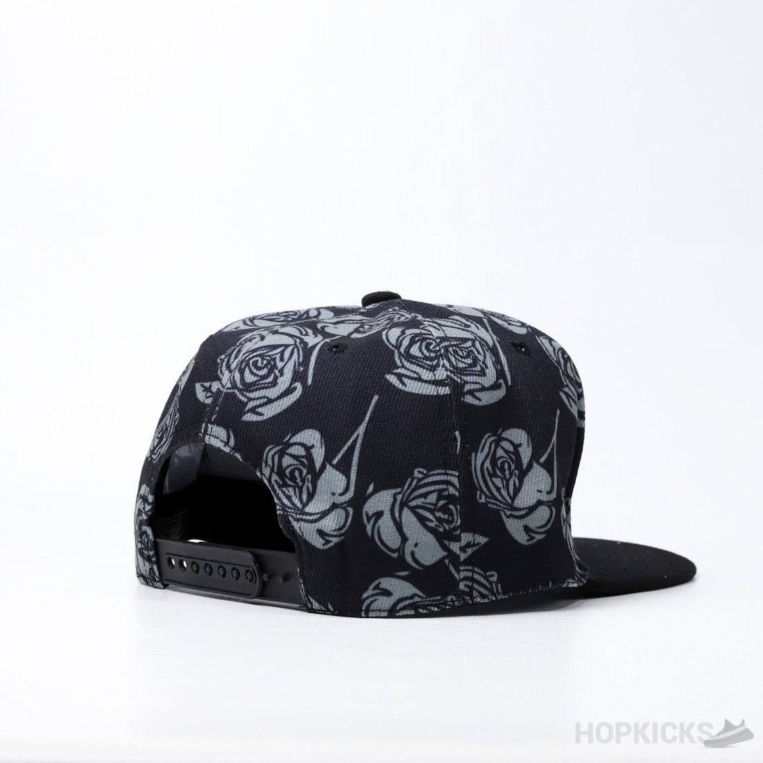 Snapback Floral Black Cap - Valetica Sports