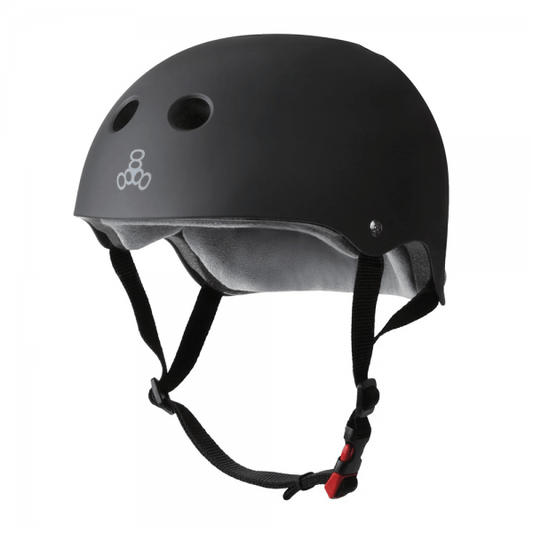 Triple8 The Certified Sweatsaver Helmet-Black Rubber - Valetica Sports