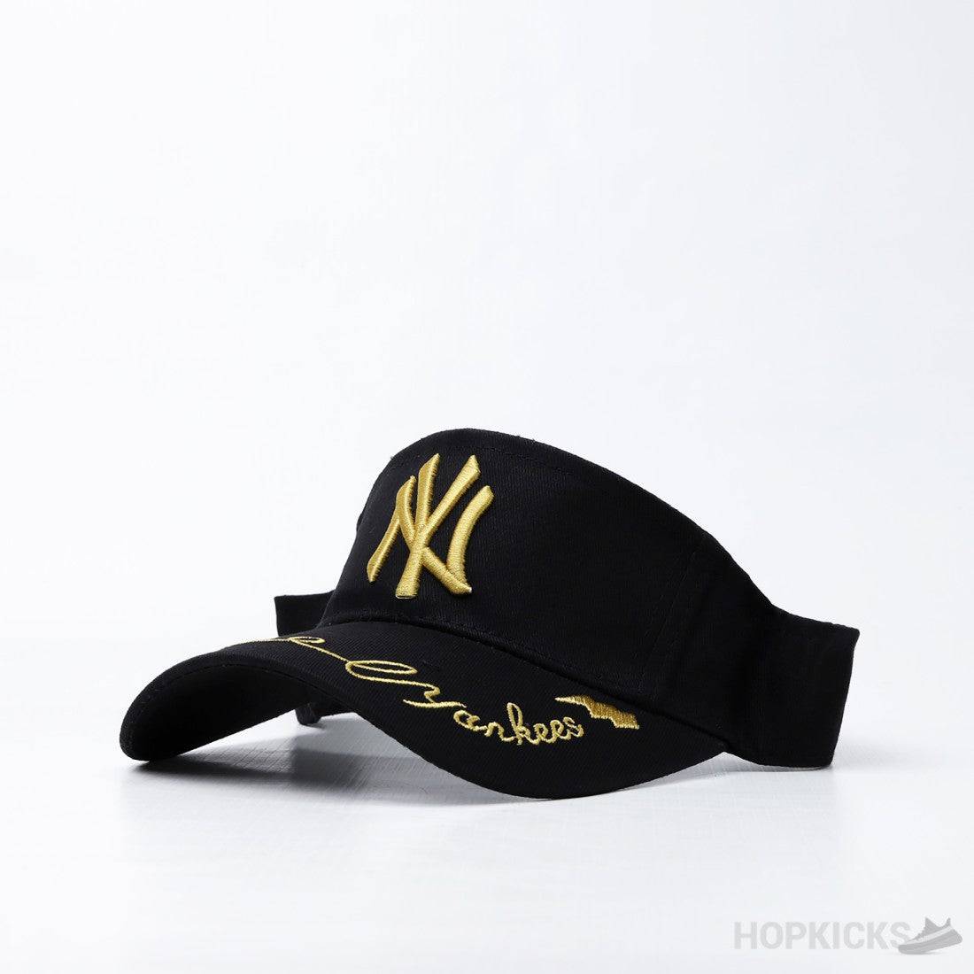 Visor Gold Logo Black Cap - Valetica Sports