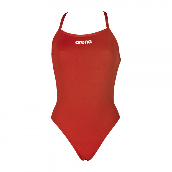 Arena Girl's Solid Lightech Swimming Suit-Red - Valetica Sports