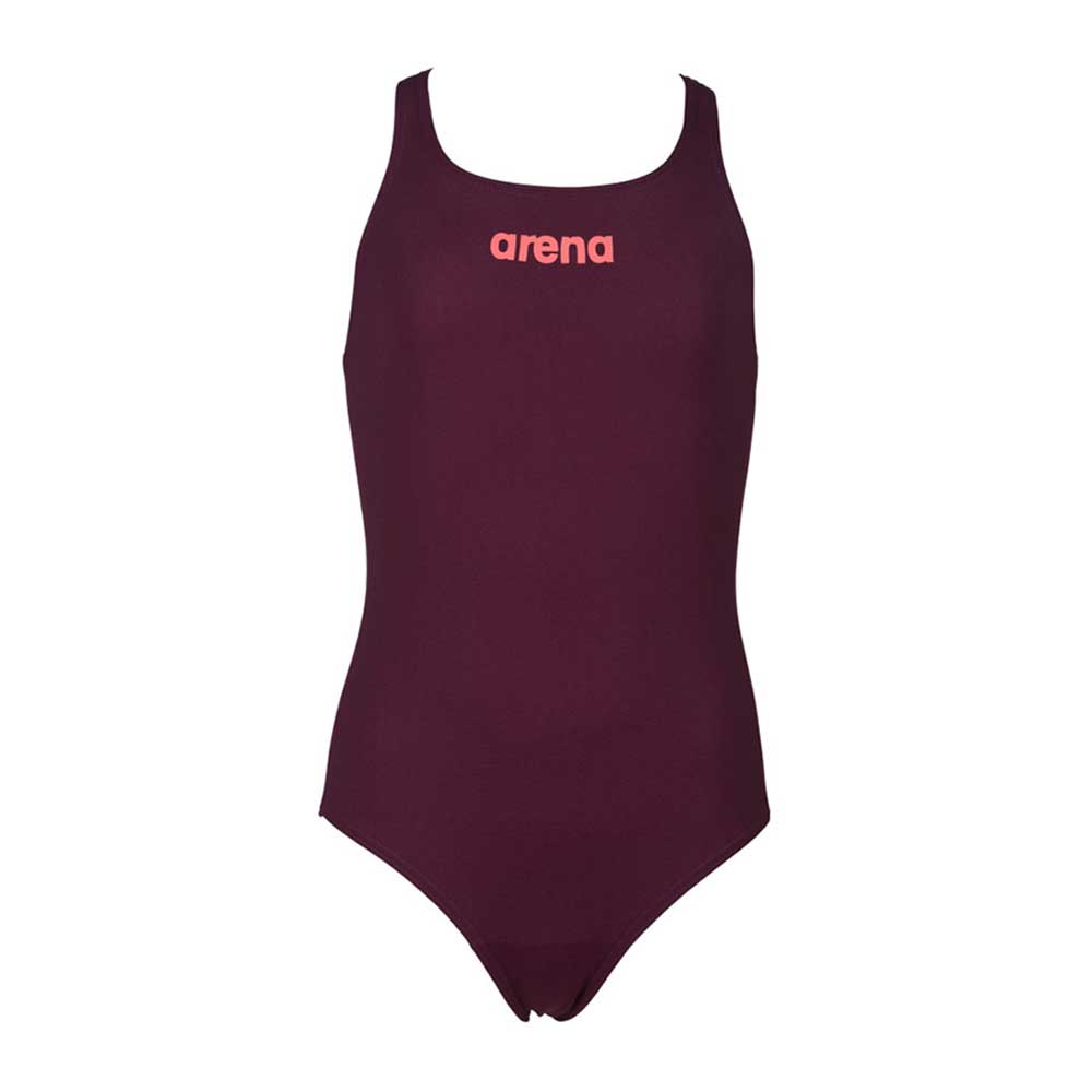 Arena Girls Solid Swim Pro JR Swimming Suit-Dark Red - Valetica Sports