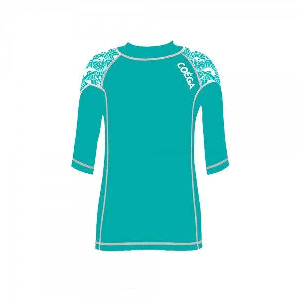 Coega Girls Rashguard Half Sleeves Blue Sea Mosaic - Valetica Sports