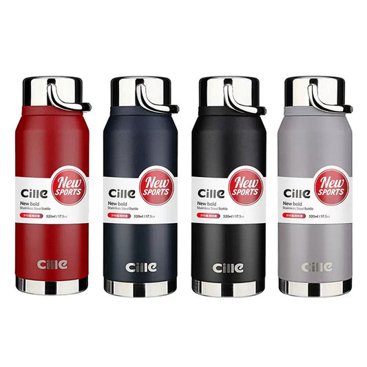Insulated Vaccuum Hot & Cold Water Bottle Stainless 520ml - Valetica Sports