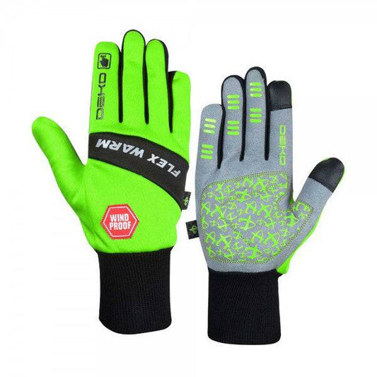 Deko Winter Cycling Gloves - Flourescent Green - Valetica Sports