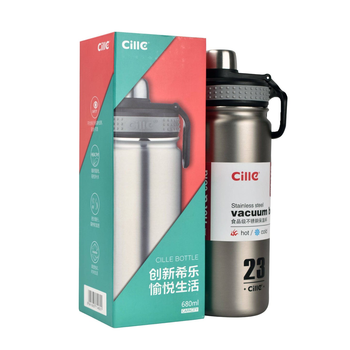 Steel Bottle Hot&cold Thermos Vacuum Flask Bottle 680ml - Valetica Sports