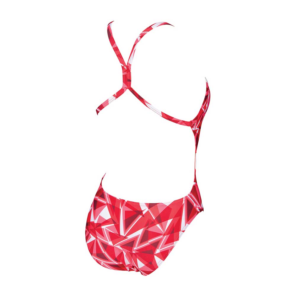 Arena Women's Shattered Glass Lightech Swimming Suit-Red - Valetica Sports