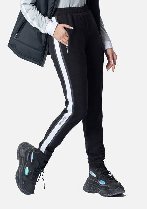 Black French Terry Trousers - Valetica Sports