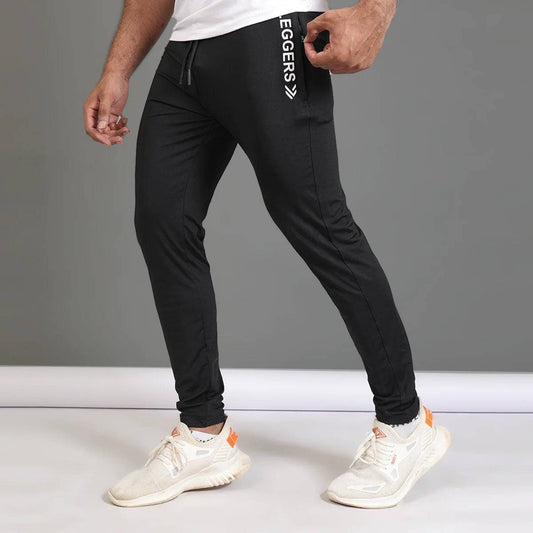 Black Stretchable Trouser Pocket Logo - Valetica Sports