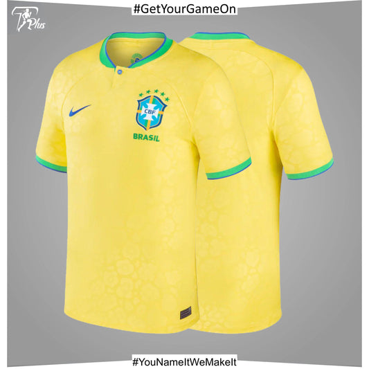Customizable Brazil Home Stadium Shirt 2022