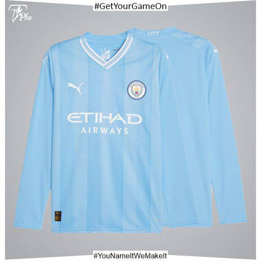 Customizable M. City Home Shirt 2023-24 – Long Sleeve