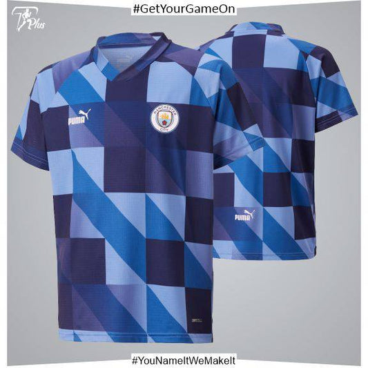 Customizable M. City Pre-match Jersey – Blue 2022-23