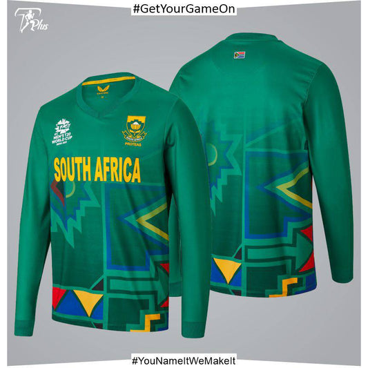 Customizable South Africa T.T Green Cricket Long Sleeve Pullover