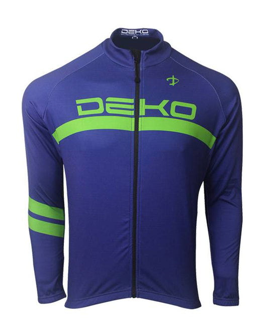 Blue Winter Cycling Jersey Full Sleeves - Valetica Sports