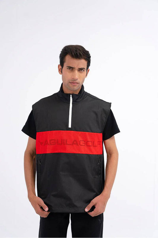 Chaleco Packable Black Golf Sleeve-Less Vest