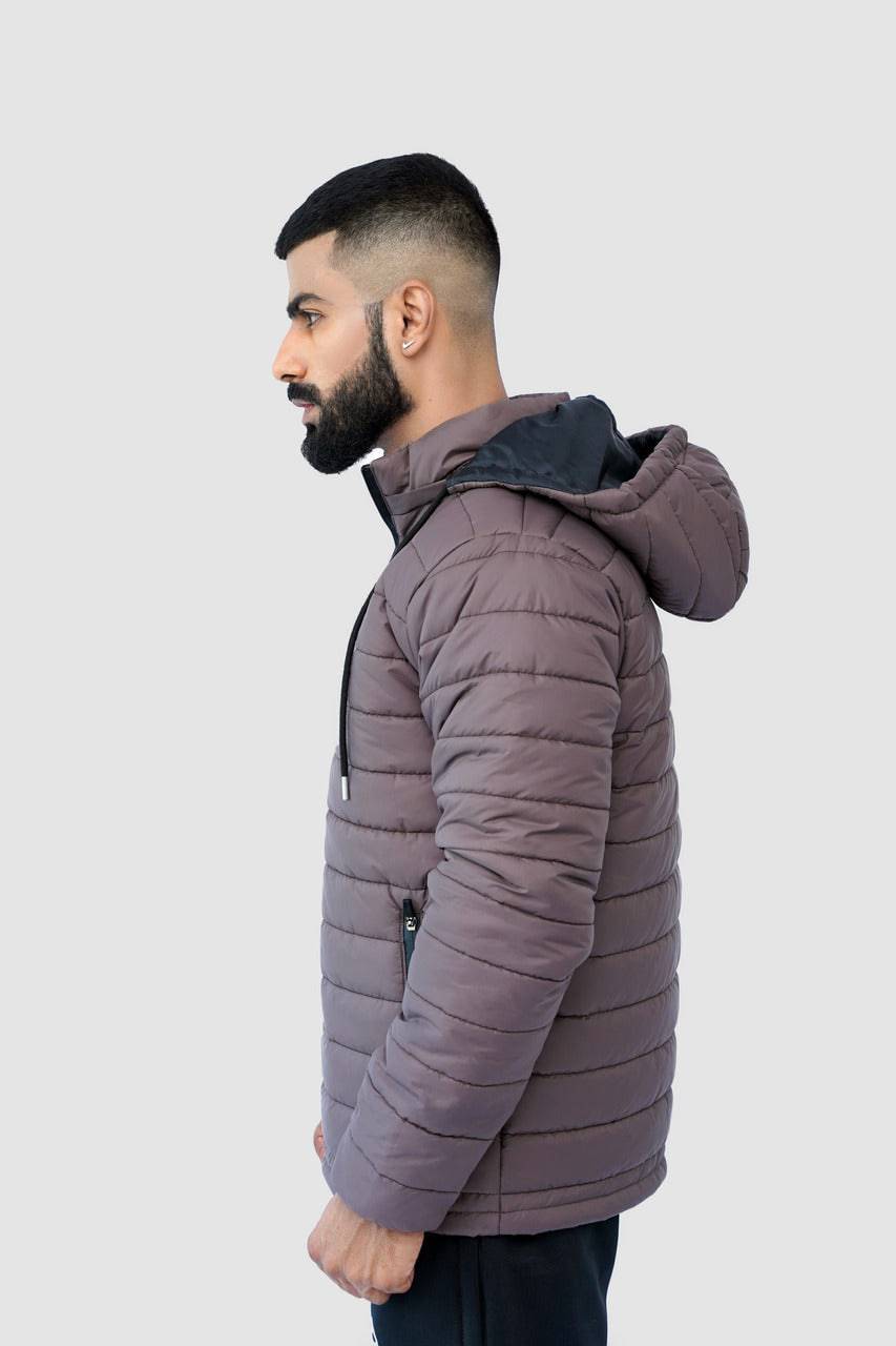 Choco Quilted Puffer Jacket with Detachable Hoodie - Valetica Sports