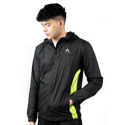 Classic PRO Windbreaker Tracksuit (Black/Green) - Valetica Sports