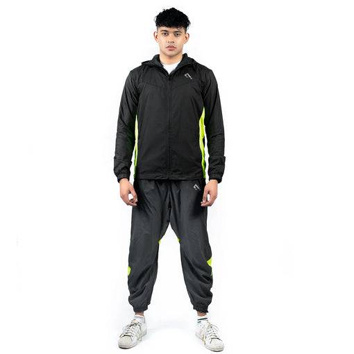 Classic PRO Windbreaker Tracksuit (Black/Green) - Valetica Sports