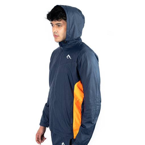 Classic PRO Windbreaker Tracksuit (Navy/Orange) - Valetica Sports