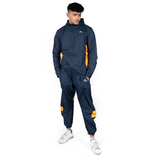 Classic PRO Windbreaker Tracksuit (Navy/Orange) - Valetica Sports