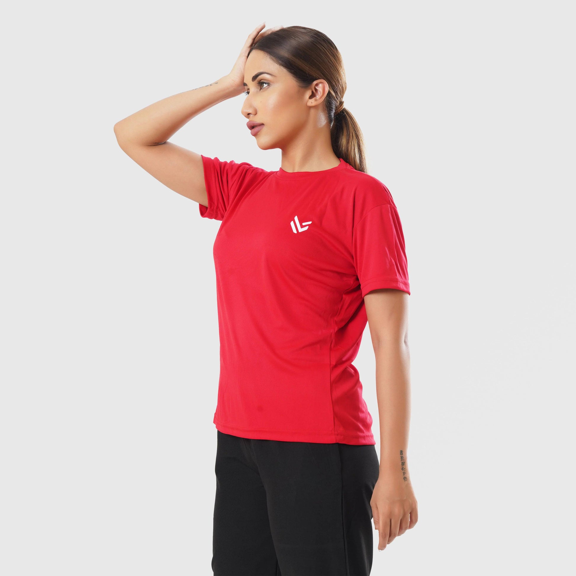 Crimson Chic Half Sleeve Shirt - Valetica Sports