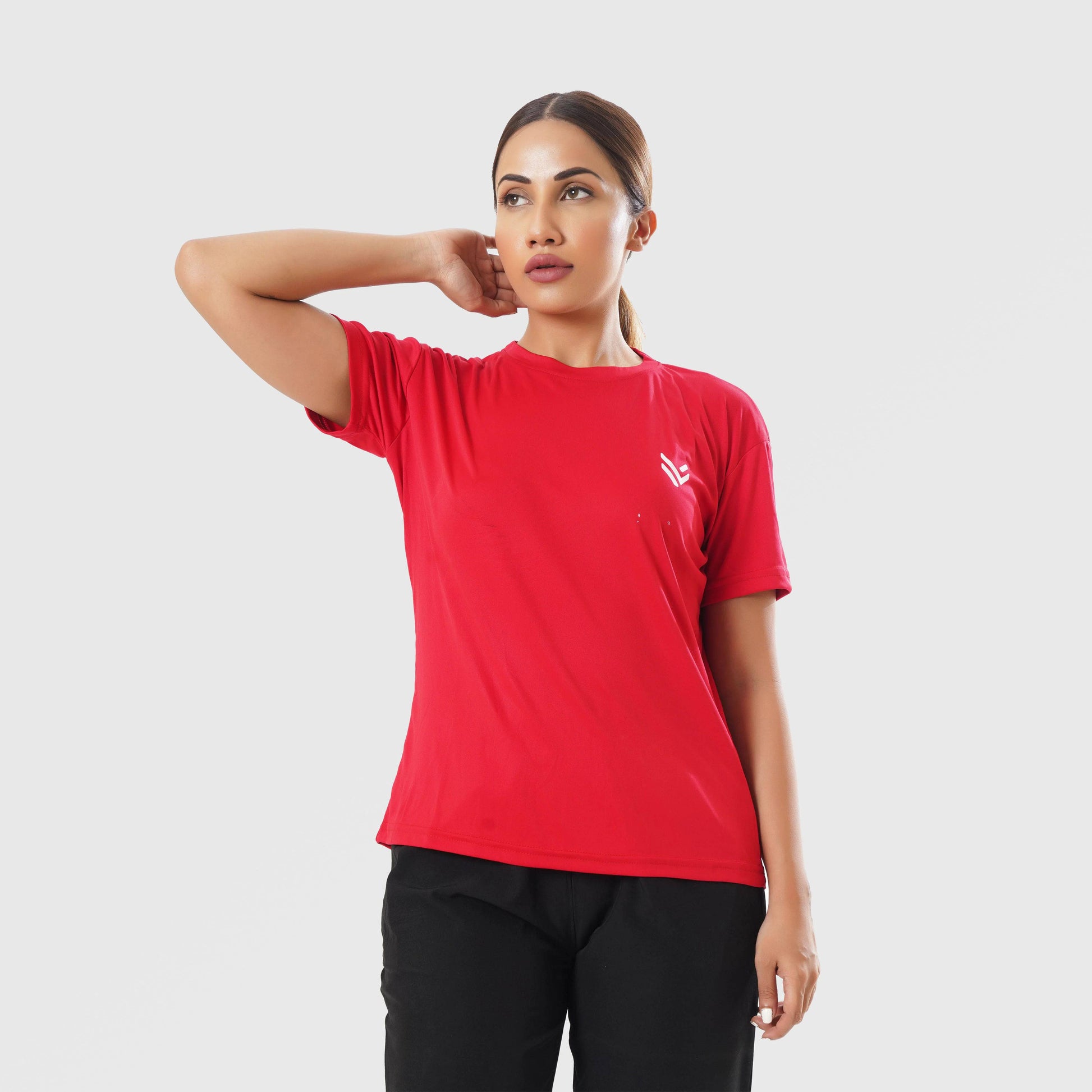 Crimson Chic Half Sleeve Shirt - Valetica Sports