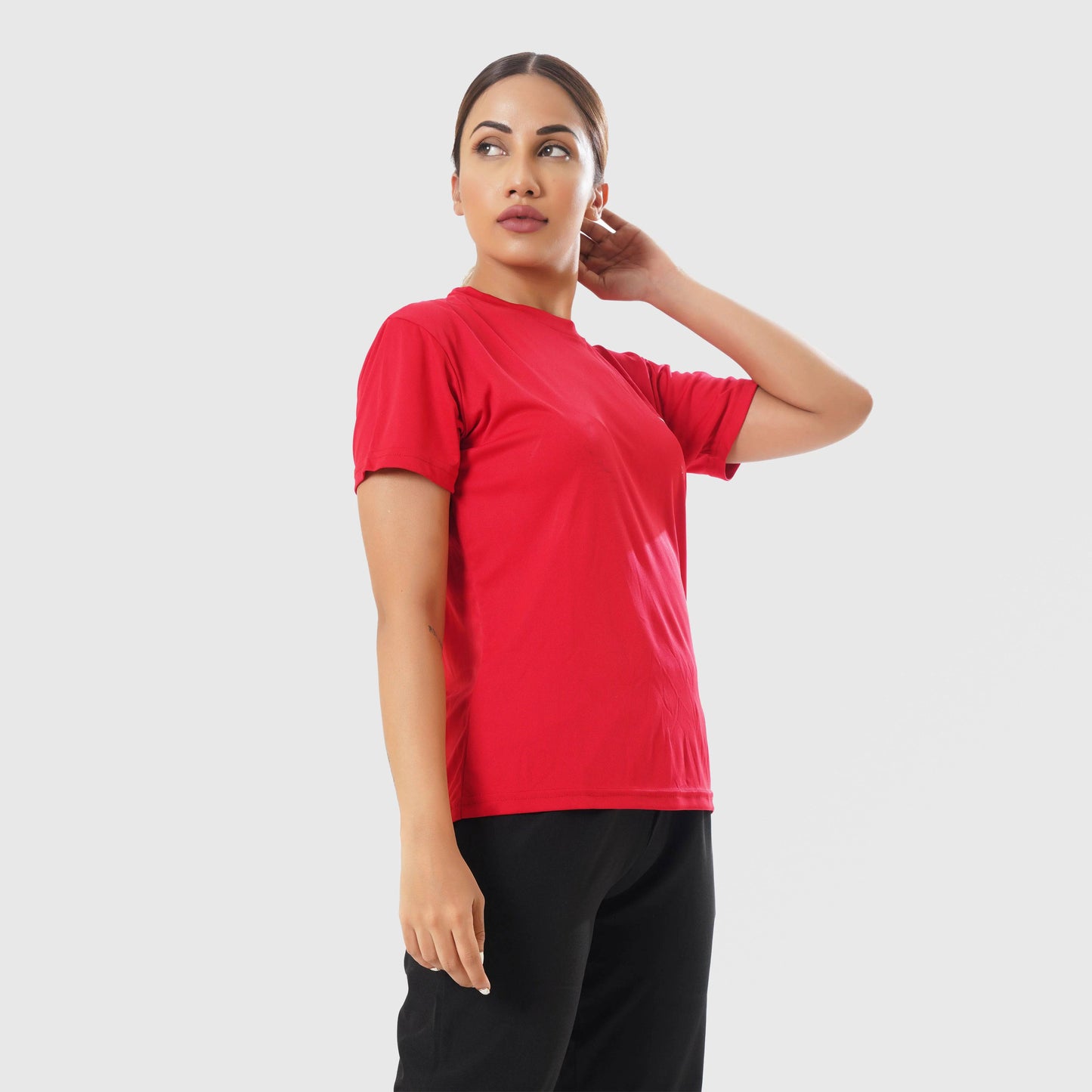 Crimson Chic Half Sleeve Shirt - Valetica Sports