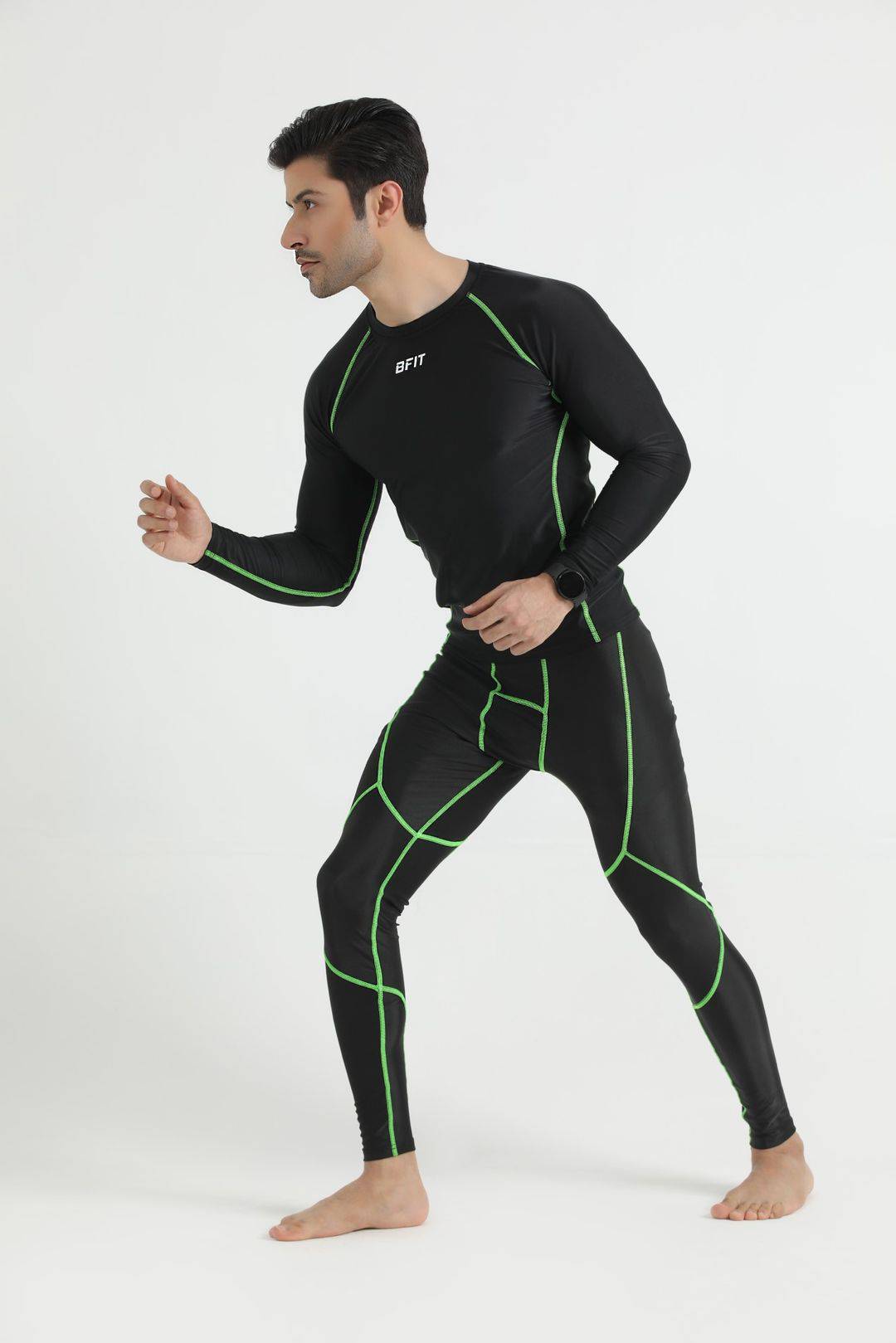 Cross Compression Leggings Green - Valetica Sports