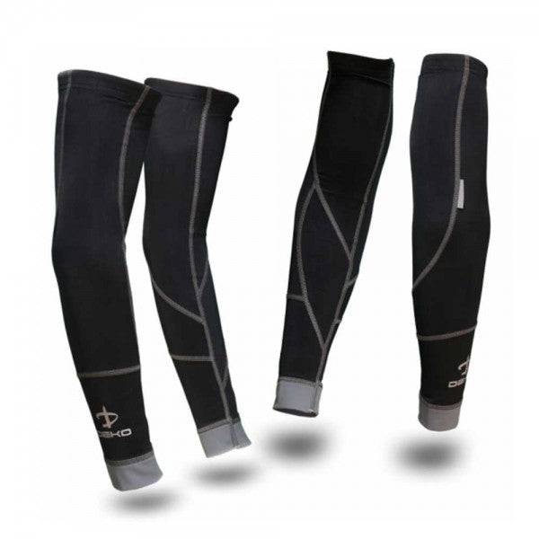 Deko Leg Warmers (Dotted Roubaix) - Black - Valetica Sports