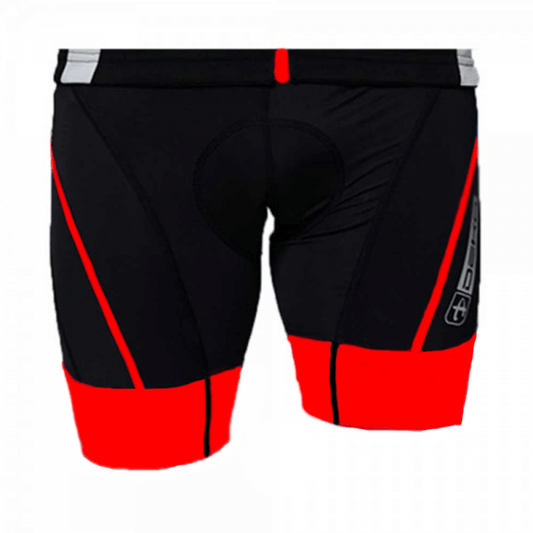 Deko Men Classic Gel Padded Cycling Shorts - Black & Red - Valetica Sports