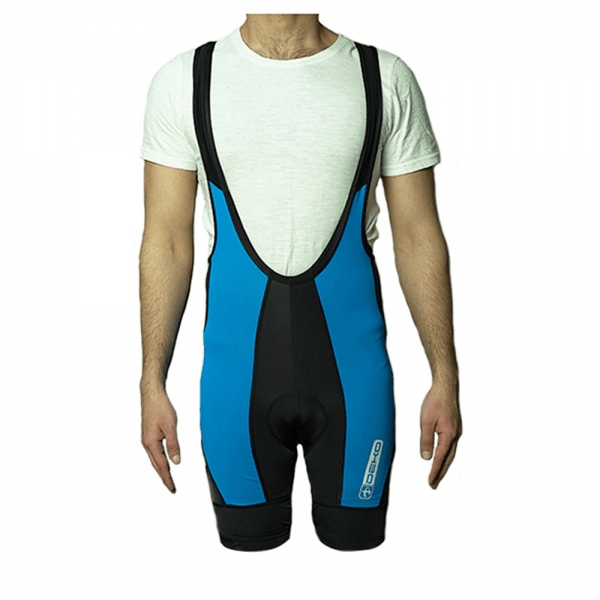 Deko Men Incas Cycling Gel Padded Bib Shorts - Black & Blue - Valetica Sports