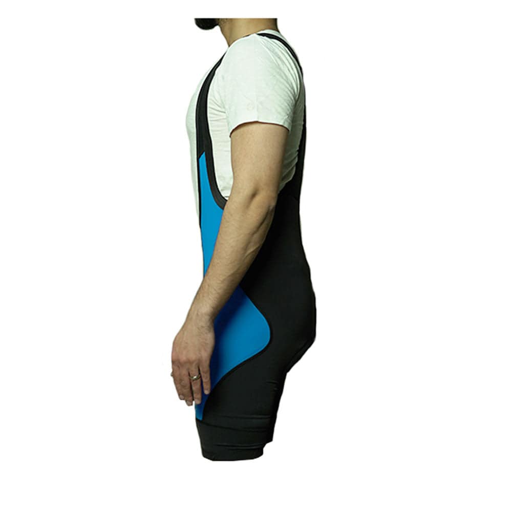 Deko Men Incas Cycling Gel Padded Bib Shorts - Black & Blue - Valetica Sports