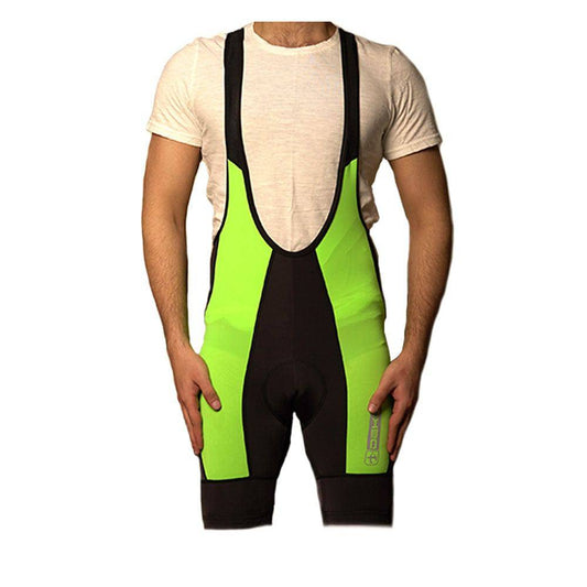 Deko Men Incas Cycling Gel Padded Bib Shorts - Black & Green - Valetica Sports