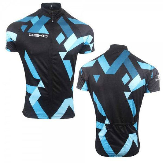 Deko Men Sublimation Cycling Jersey - Black & Blue - Valetica Sports