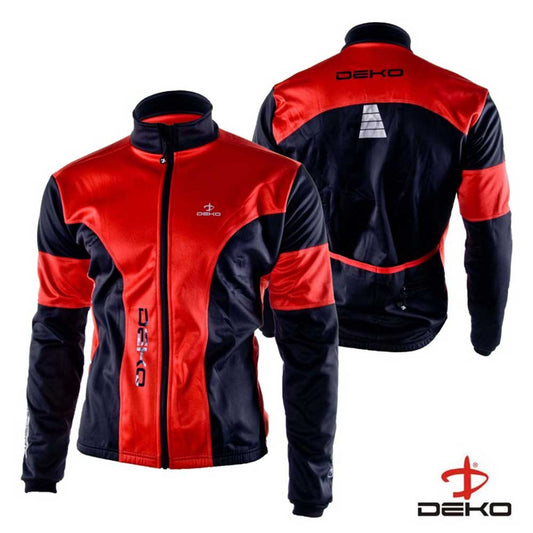 Deko Men Winter Cycling Jacket - Black & Red - Valetica Sports