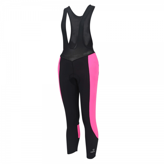 Deko Women's Cycling Gel Padded Bib Tights - Black & Pink - Valetica Sports