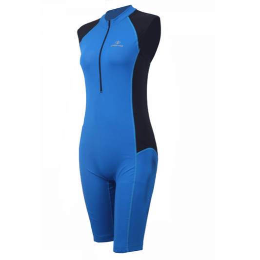 Deko Women Training Swimming Suit (one piece) - Black/Blue - Valetica Sports