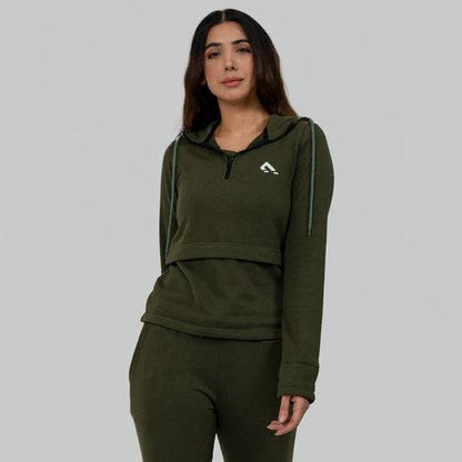 Flex Terry Hoodie - Olive - Valetica Sports