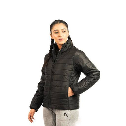 Full Sleeves Puffer Jacket (Black) - Valetica Sports