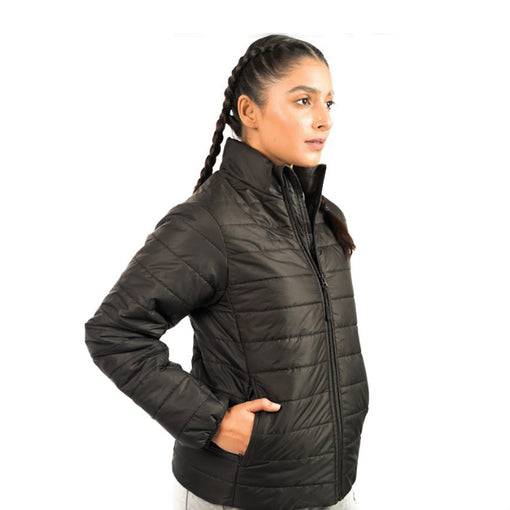Full Sleeves Puffer Jacket (Black) - Valetica Sports